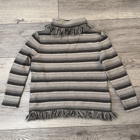 St John Sport Sweater Womens Stripe Fringe Ombre Gray Size Small Old Money Lux - Picture 2 of 8